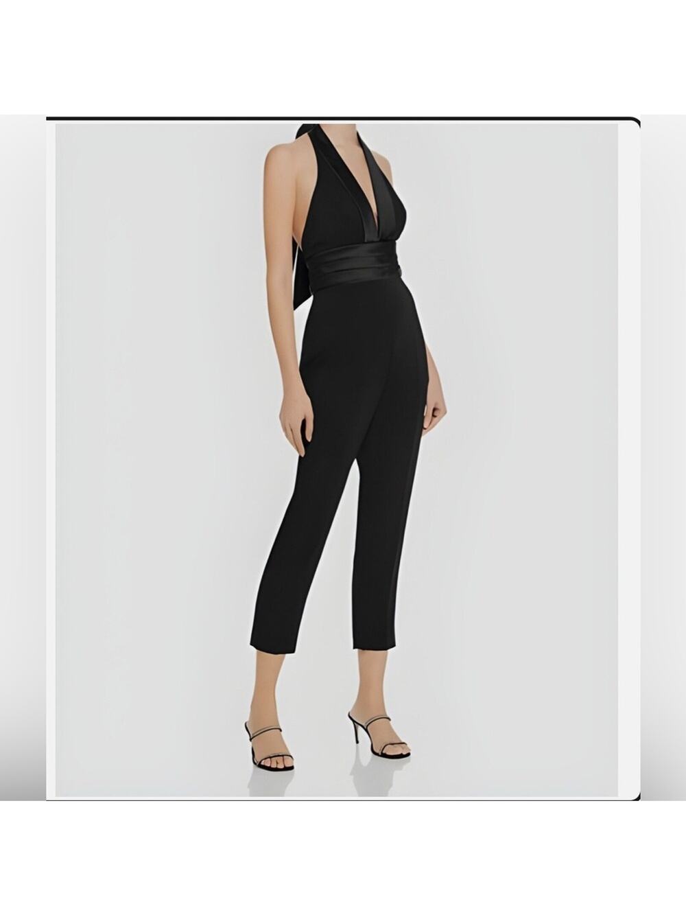Jay Godfrey Women’s Tuxedo-Inspired Halter Jumpsuit – NWT, Black